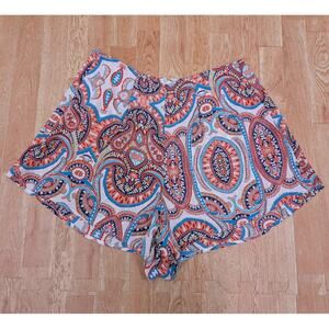 Show Me Your MuMu Paisley Print Shorts - Blue and Orange